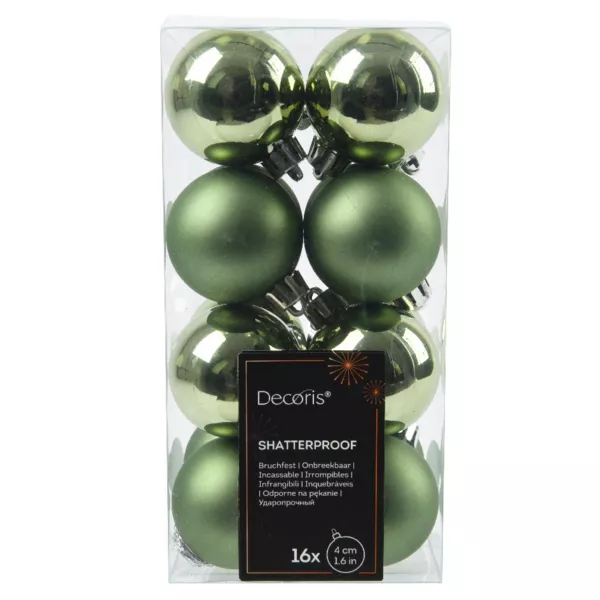 Lot de 16 boules de Noël (D40 mm) Alpine Vert romarin