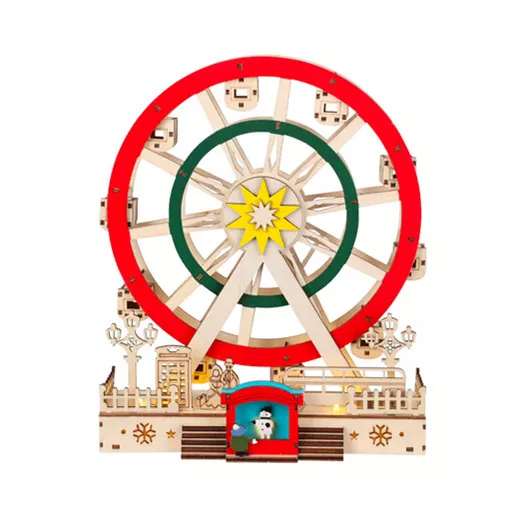 Stor oplyst bevgelig pariserhjul (H30 cm) Festivitet Tr og grn