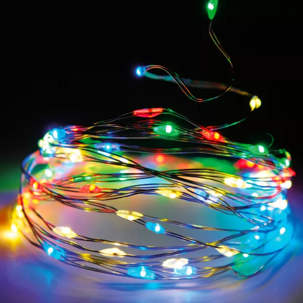 Lichtslinger 32 m 320 Micro LED Zilverdraad Multikleur
