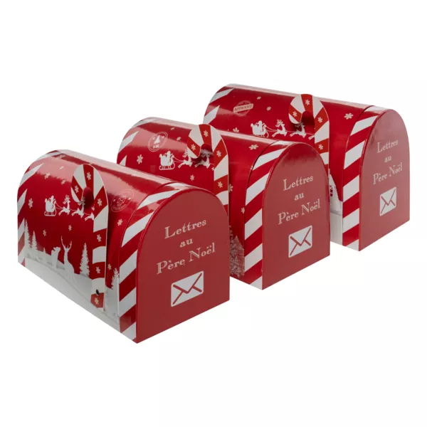 Lot de 3 Boites aux lettres (H26 cm) Village de Noël