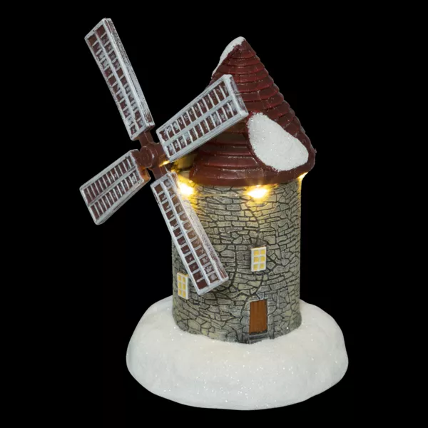 Moulin à vent lumineux à piles (H16 cm) Ailes en mouvement