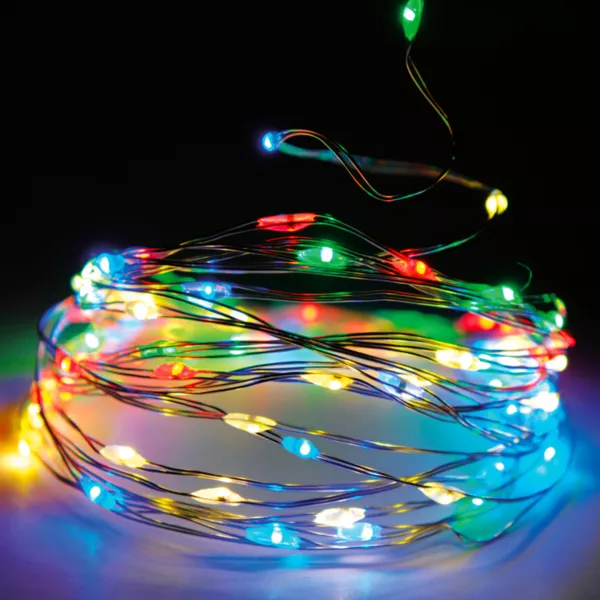 Guirlande lumineuse 24 m 240 Micro LED Fil d'argent Multicolore