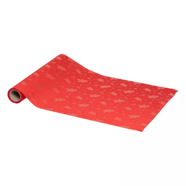 Chemin de table (300 x 28 cm) Pain d'épice Rouge et doré