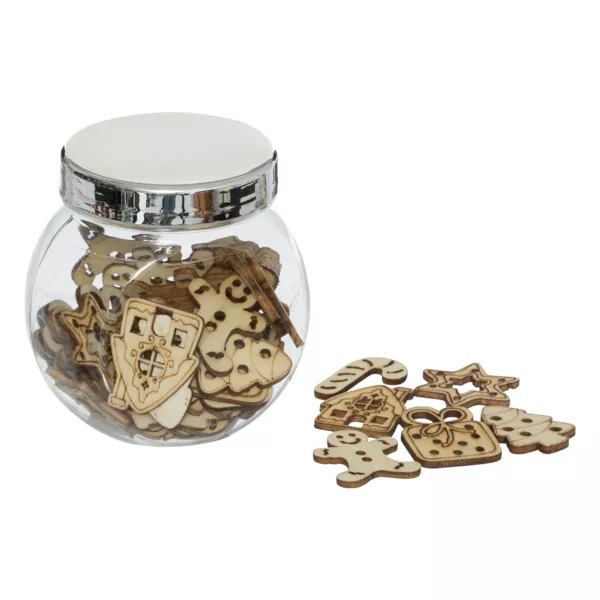 Set de 48 décorations à parsemer Pain d 'épices en bois