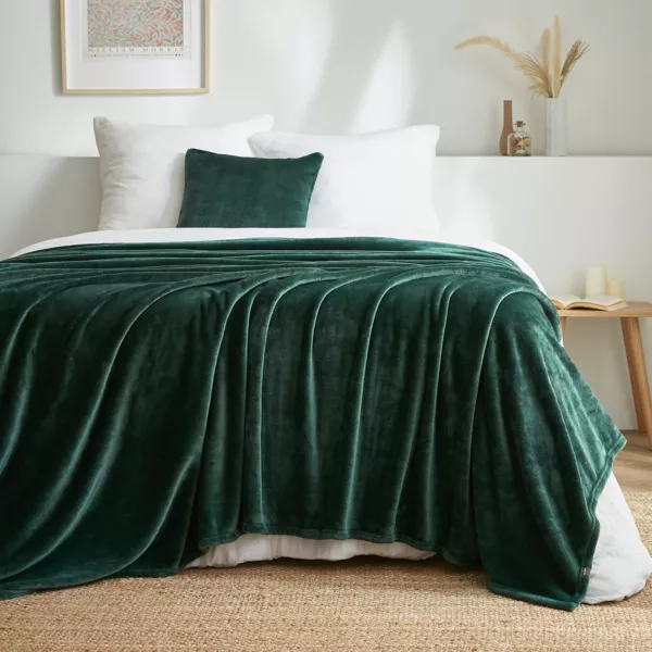Plaid doux flanelle (180 x 230 cm) Didou Vert