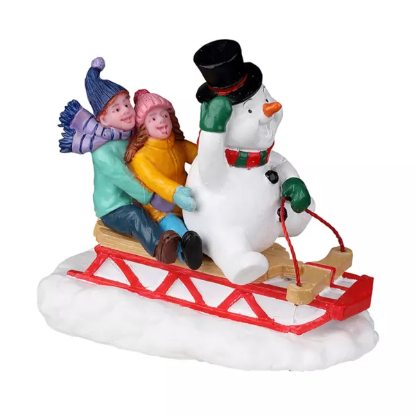 Personaggi Lemax Slittino con Frosty il pupazzo di neve