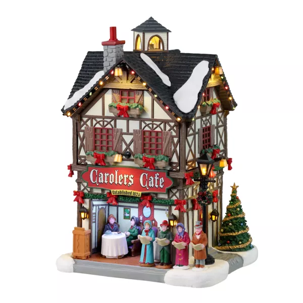 Beleuchtetes Weihnachtsdorf Lemax mit Batteriebetrieb Das Café der Sänger