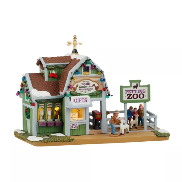Village de Noël Lemax lumineux Le Ranch d'alpaga