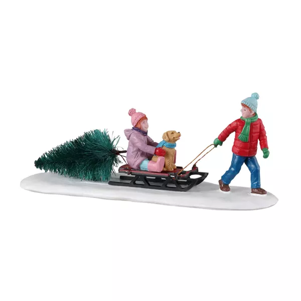 Personnages Lemax Retour à la maison avec notre sapin