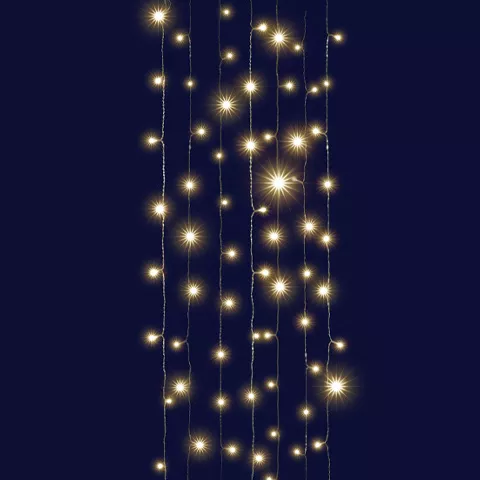 Rideau lumineux interconnectable H2 m L2 m 96 LED Chute de neige Blanc chaud