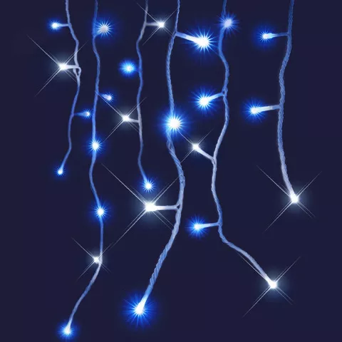 Estalactita luminosa interconectable 8 m 160 LED Flash Bicolor Blanco frío y Azul