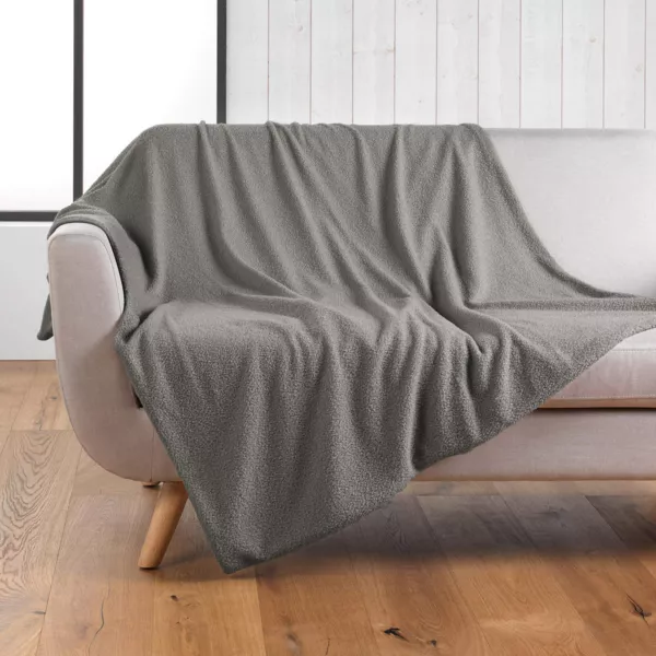 Manta con rizos (125 x 150 cm) Wooly Gris