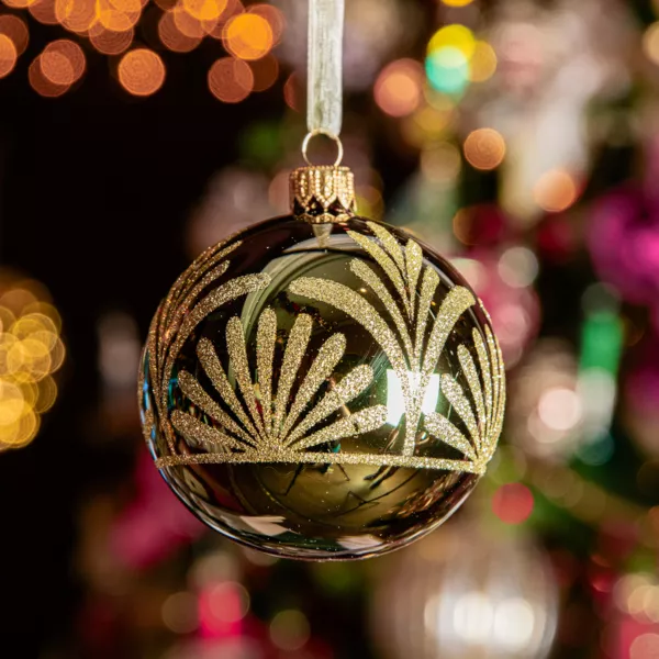 Set van 6 kerstballen van glas (D80 mm) Luxury Groen spar