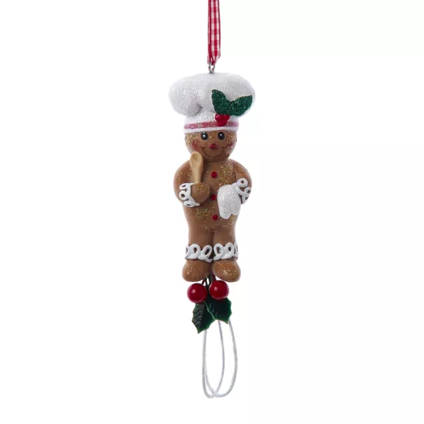 Suspension de Noël (H12 cm) Pain d'épices cuisinier et son fouet
