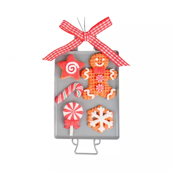 Suspension de Noël (H15cm) Plateau pain d'épices et cookies