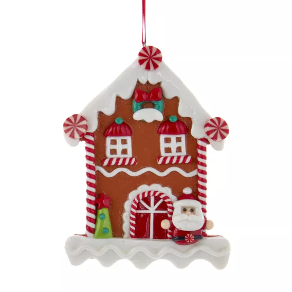 Maisonnette à suspendre (H12 cm) Père Noël et Pain d'épices