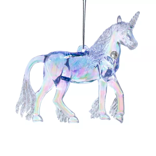 Suspension de Noël (H10 cm) Sublime Licorne glacé Irisée