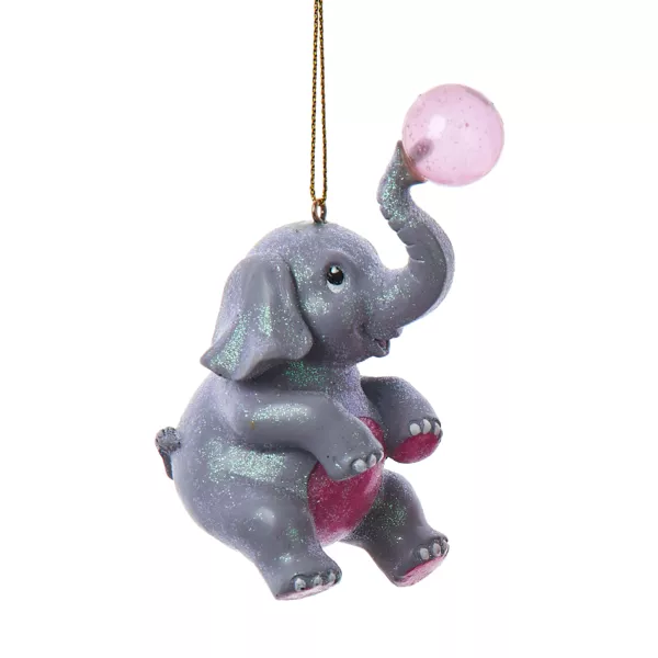 Suspension de Noël (H7 cm) Éléphant et boule de gomme