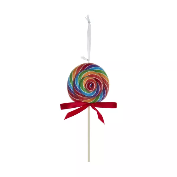 Suspension de Noël (H18 cm) Sucette Lollipop rayée Multicolore