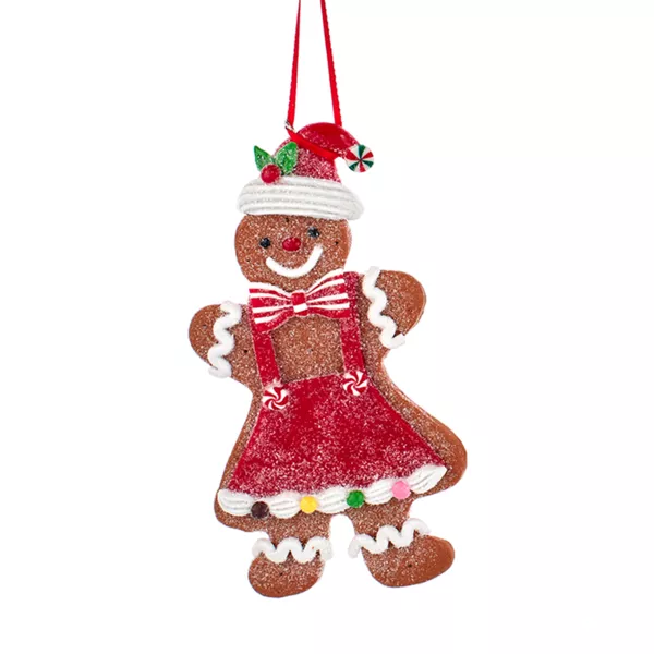 Suspension de Noël (H13 cm) Bonhomme Pain d'épices Ginette coquette