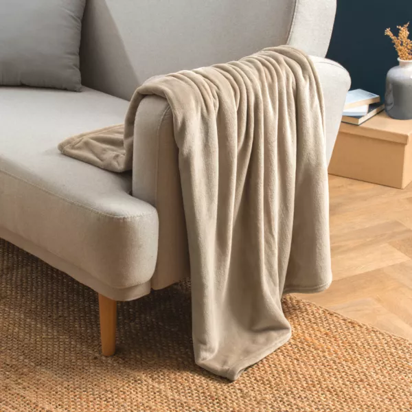 Zachte Plaid flanel (125 x 150 cm) Didou Ijskoffie bruin