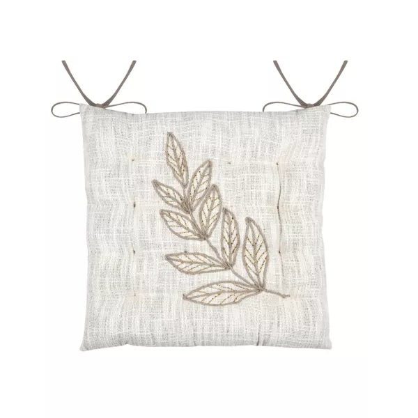 Coussin de chaise carré coton (38 x 38 cm) Hemera Ecru