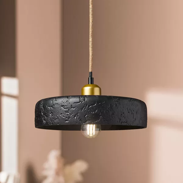 Suspensión luminosa en cemento (D25 cm) Portland Negro