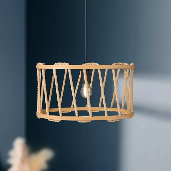 Suspensión luminosa en cuerda (D38 cm) Malo Beige