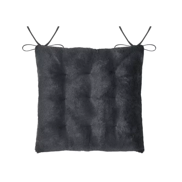 Coussin de chaise carré fausse fourrure (40 x 40 cm) Asgard Gris carbone