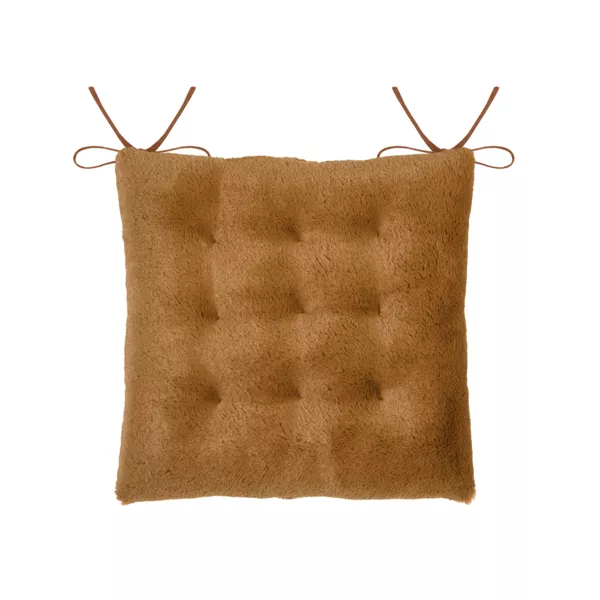 Coussin de chaise carré fausse fourrure (40 x 40 cm) Asgard Camel