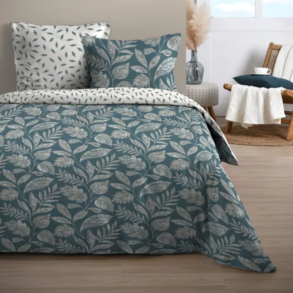 Parure de draps coton 4 pices (140 x 190 cm) Galle Bleue