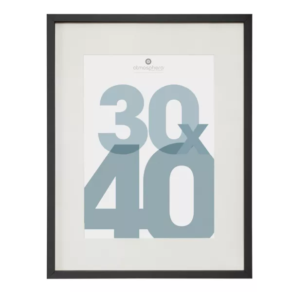Cornice portafoto da parete in legno (30 x 40 cm) Manu Nero