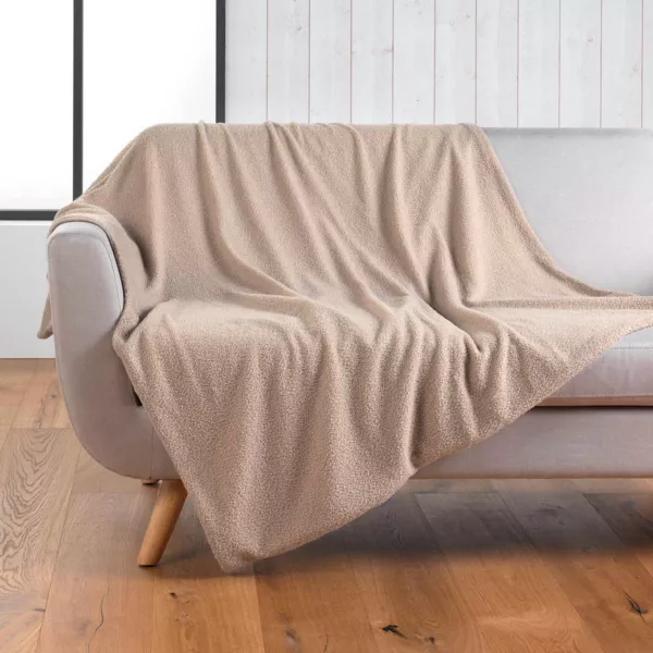 Plaid bouclette (180 x 220 cm) Wooly Beige
