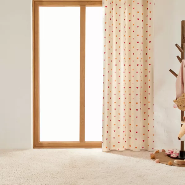 Kinder gordijn gerecycled katoen (140 x 260 cm) Liefde Multicolor