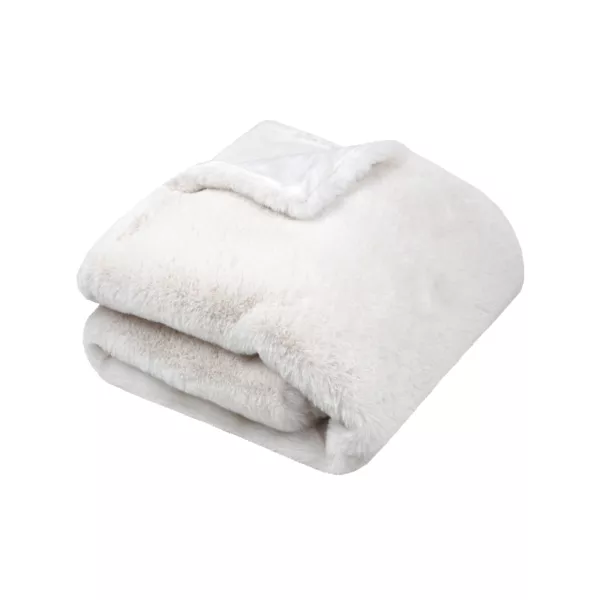 Plaid in finta pelliccia (180 x 220 cm) Bostan Ecru