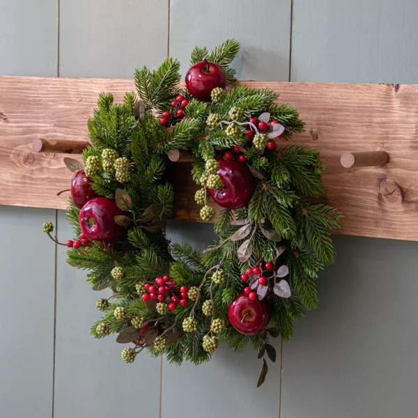 Couronne de Noël (D40 cm) Pommes sucrées Rouge
