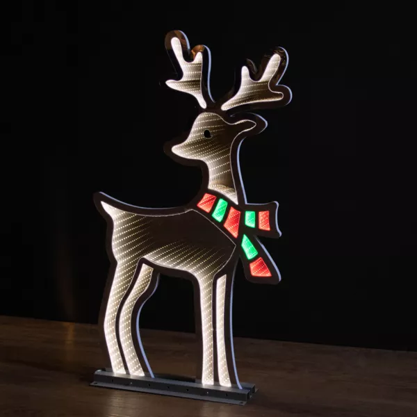 Beleuchtetes Rentier 363 LED (H85 cm) Infinity Kaltweiß/Mehrfarbig