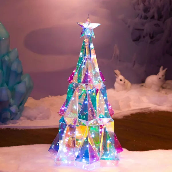 Lysende juletræ med 60 LED'er (H51 cm) Is Kold hvid