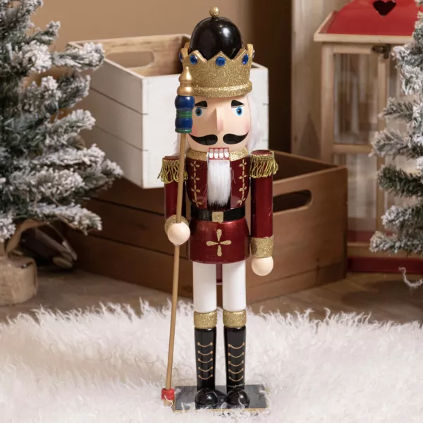 Houten Notenkraker Soldaat (H50 cm) Koning Louis Bordeaux