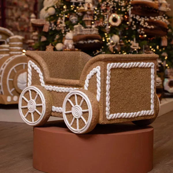 Wagon de Noël Géant (56 x H38 cm) Pain d'épices Gourmand