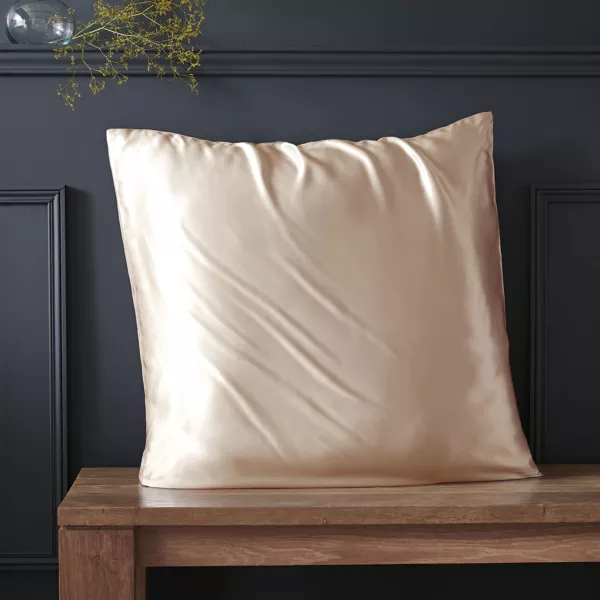 Funda de almohada cuadrada de seda de morera (80 x 80 cm) Mizuki Beige pampa