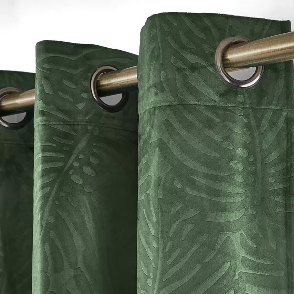 Fluweel verduisteringsgordijn (140 x 240 cm) Fern Rozemarijn Groen