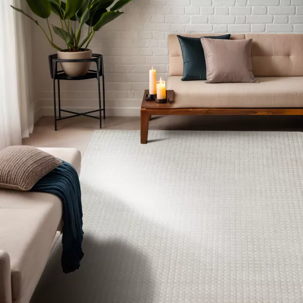 Alfombra rectangular de salón tejida (160 x 230 cm) Ravi Beige pampa