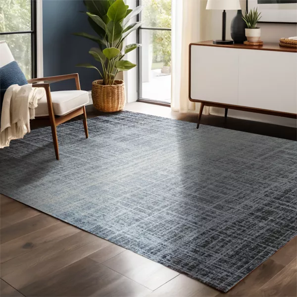 Alfombra rectangular de salón de jacquard (140 x 200 cm) Shiraz Plata