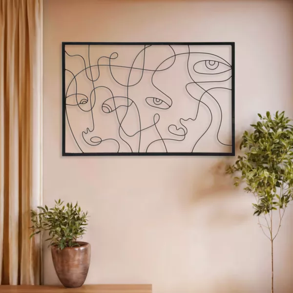 Decoración mural de metal (90 x H60 cm) Poker face Negro