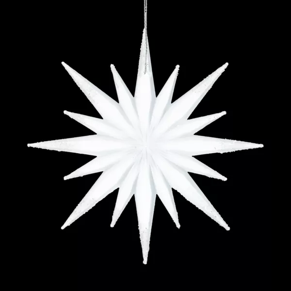 Étoile à suspendre (H12 cm) Nuit de Noël Blanc