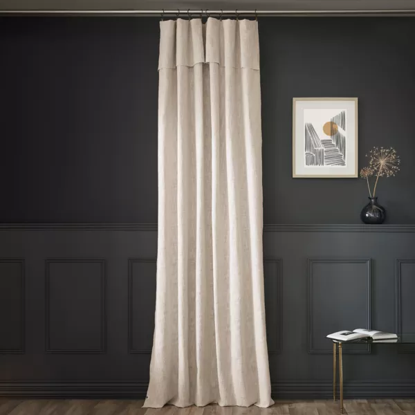 Rideau coton ajustable (140 x max 270 cm) Sixtine Beige
