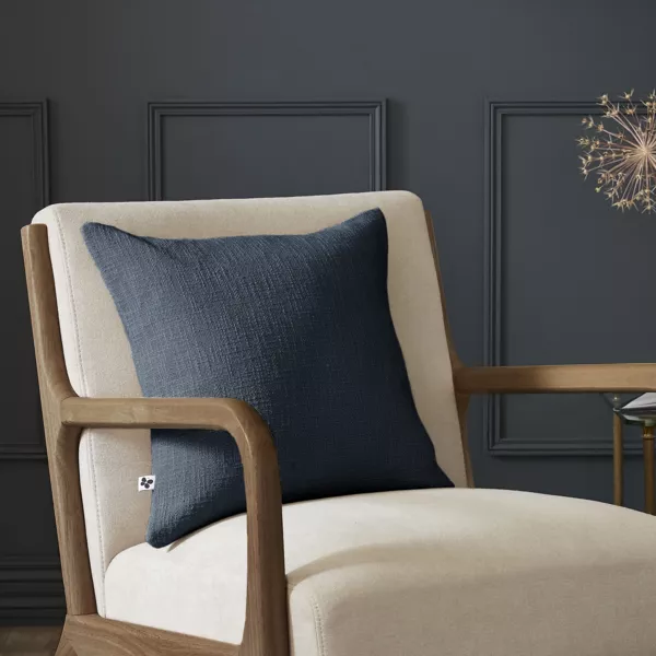 Coussin carré coton (45 x 45 cm) Sixtine Bleu nuit