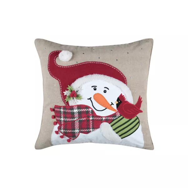 Kerstkussen van katoen en wol (45 x 45 cm) Winty Rood