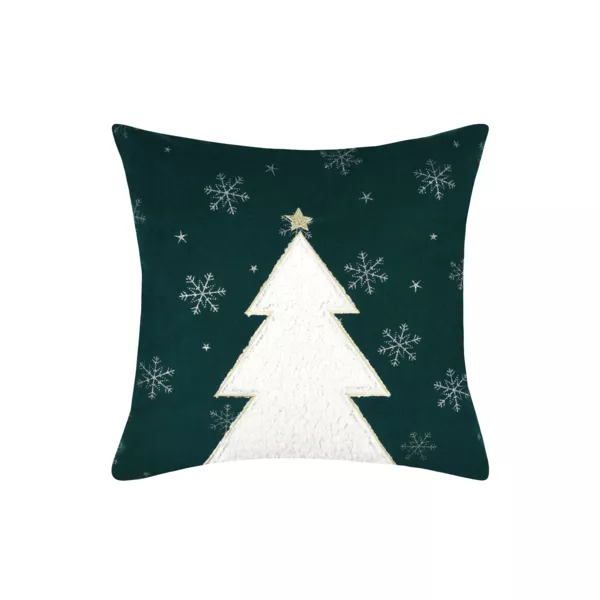 Julepude i firkantet fløjl (45 x 45 cm) Harold Grøn